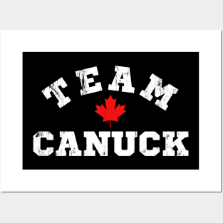 Team Canuck Funny Canadian Maple Leaf Posters and Art